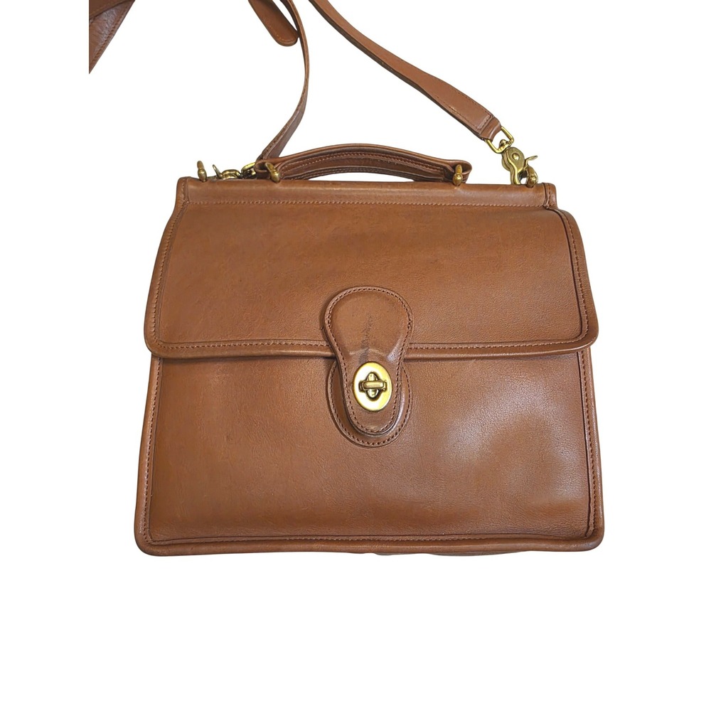 COACH Vintage Willis Bag 9927 Tan Satchel Crossbody Messenger Brass